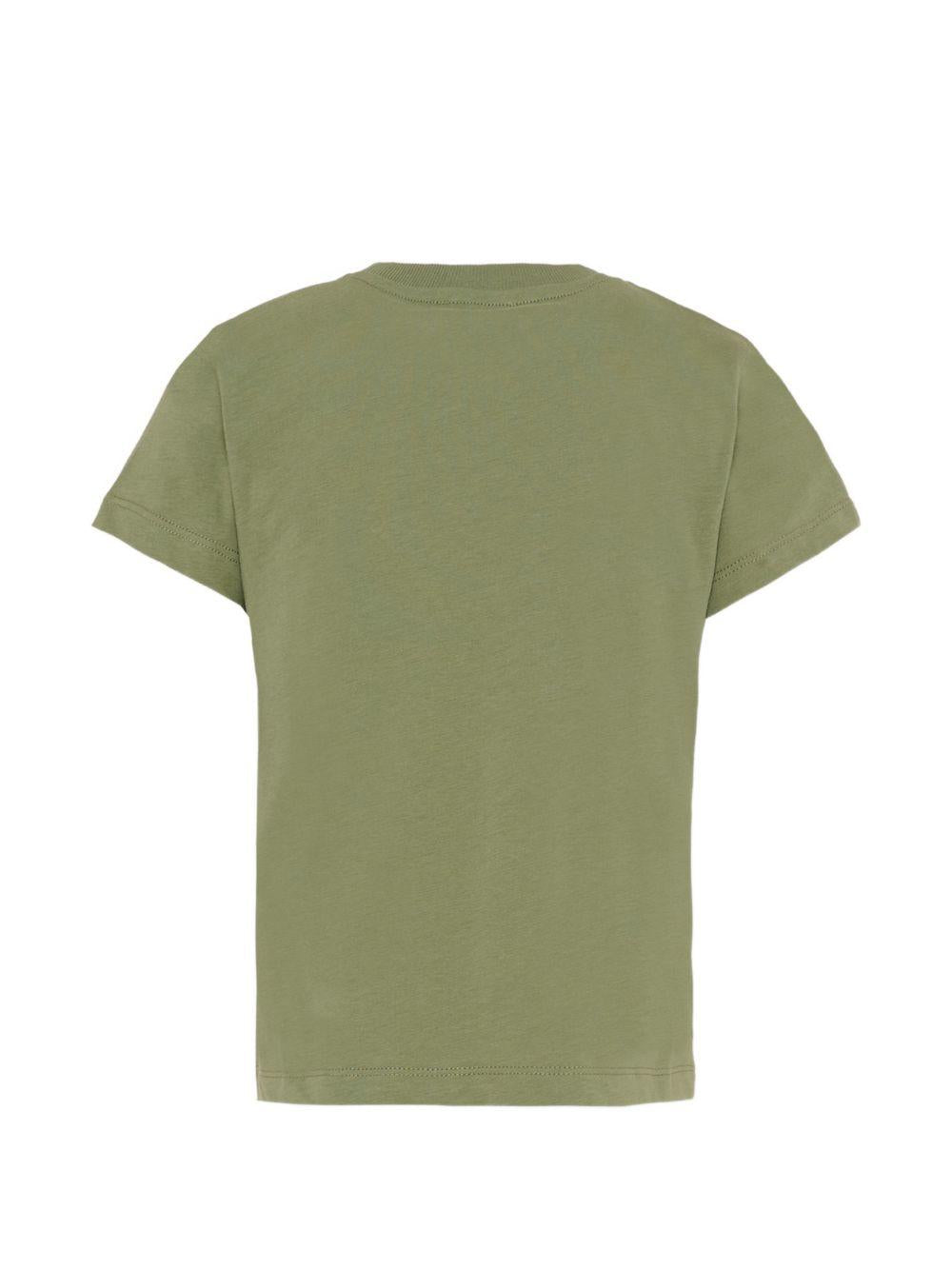 T-shirt per bambini Moschino Kids verde con stampa Teddy Bear HUM05OLAA03 30037 MOSCHINO KIDS