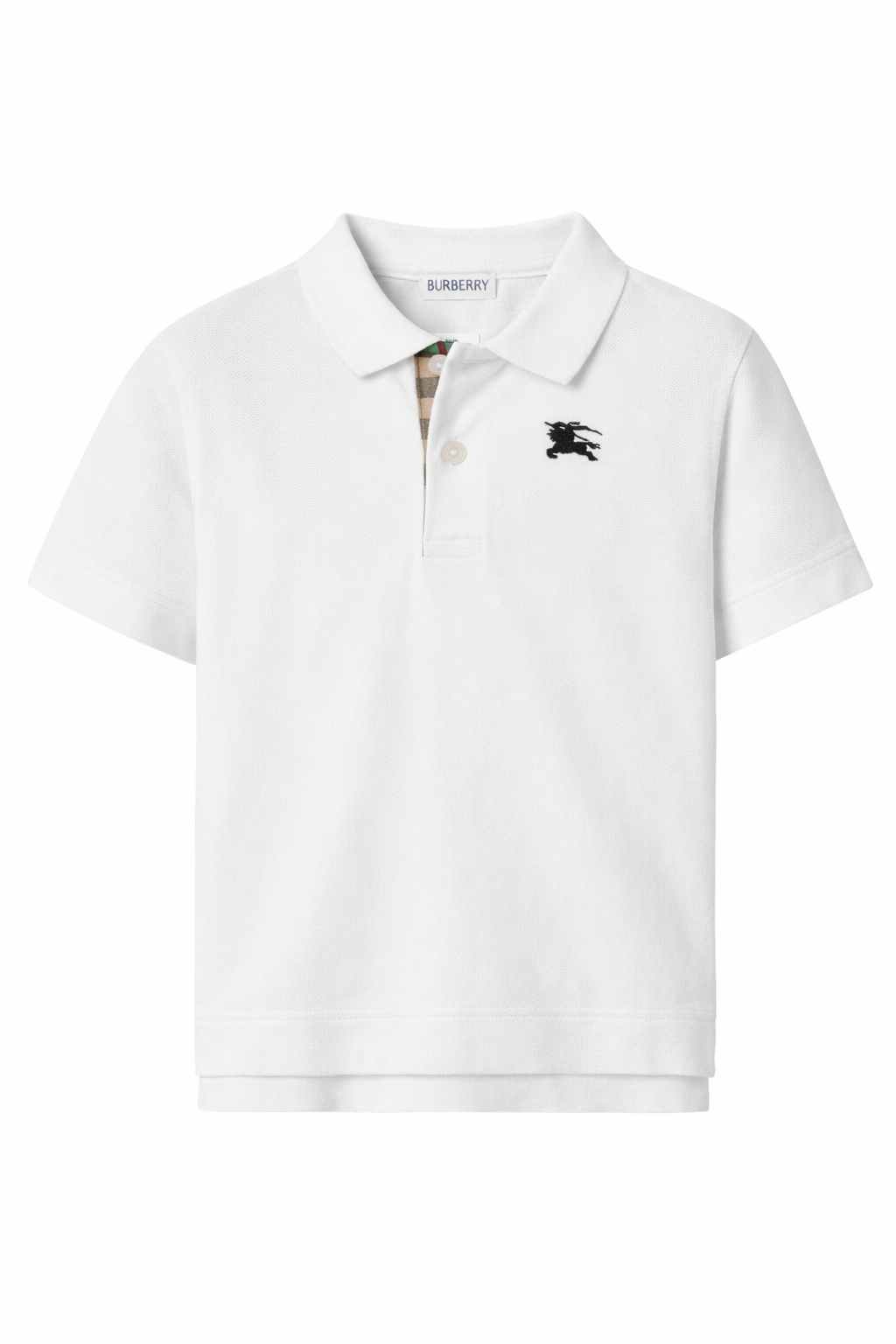 T-shirt per bambino Burberry Kids bianca con ricamo Equestrian Knight 8117368 A1464 BURBERRY KIDS