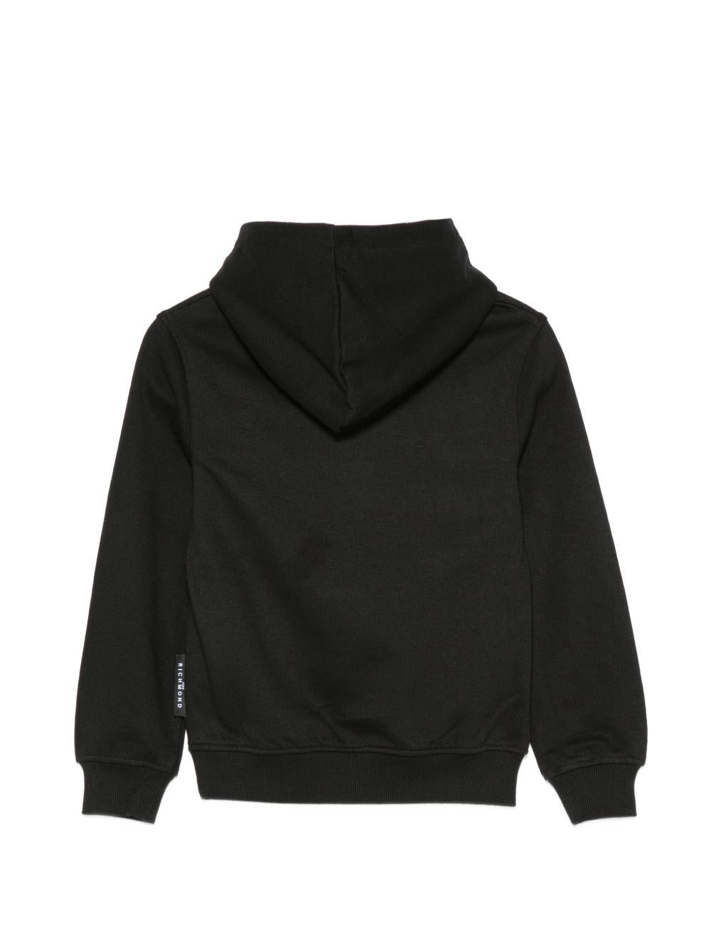 felpa per bambino John Richmond Junior nera con patch logo RBA26005FE BLACK JOHN RICHMOND KIDS