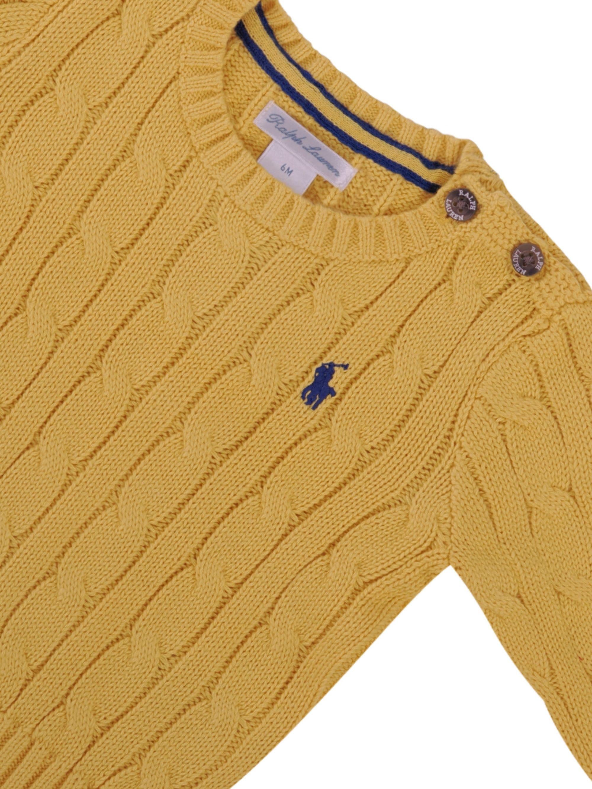 Maglione per neonato Polo Ralph Lauren Kids giallo con ricamo Polo Pony 320702674 500 Ralph Lauren kids