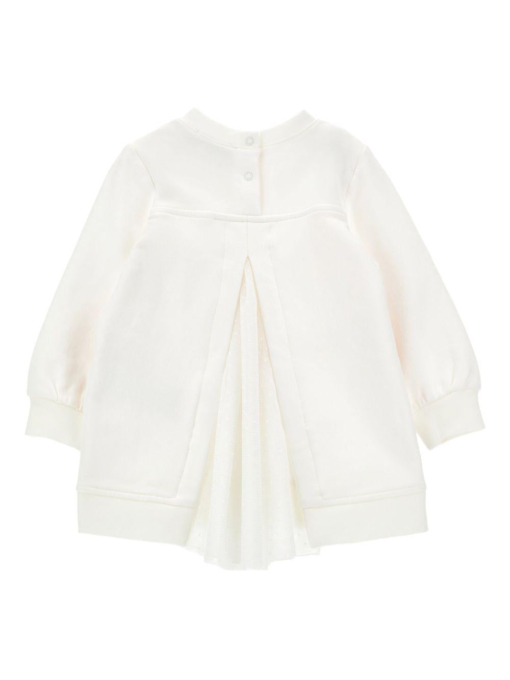 Abito per neonata Monnalisa bianco con stampa 39F901 6004 0190 MONNALISA