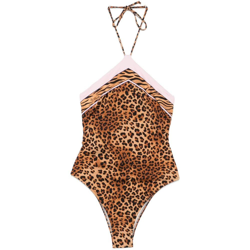 Costume da bagno Meryem da donna MC2 Saint Barth marrone con stampa animalier MRYE001 09531L MC2 ST. BARTH