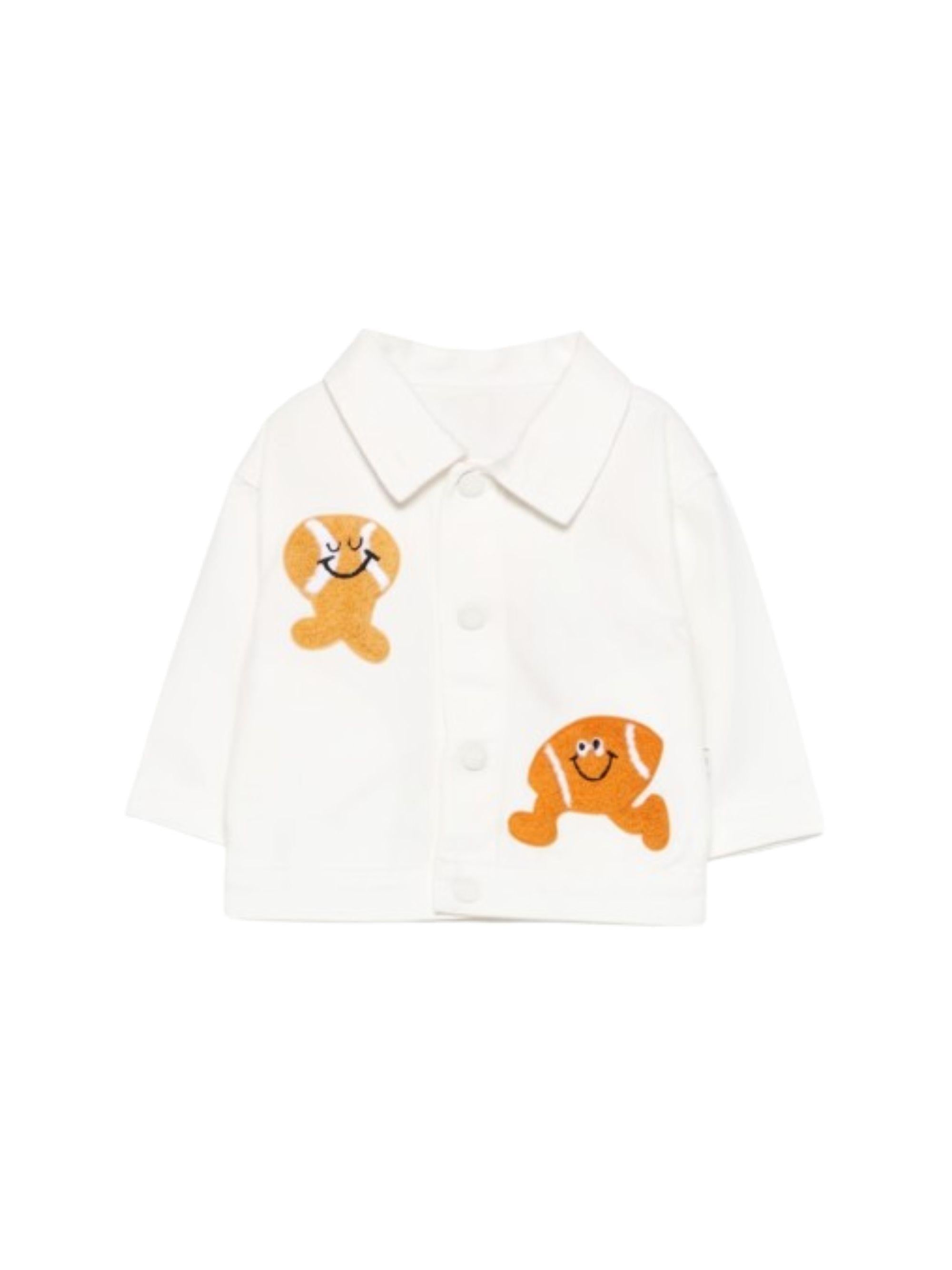 Giacca denim per neonato Stella McCartney Kids bianca con applicazione TY2527 Z2661 101 STELLA McCARTNEY KIDS