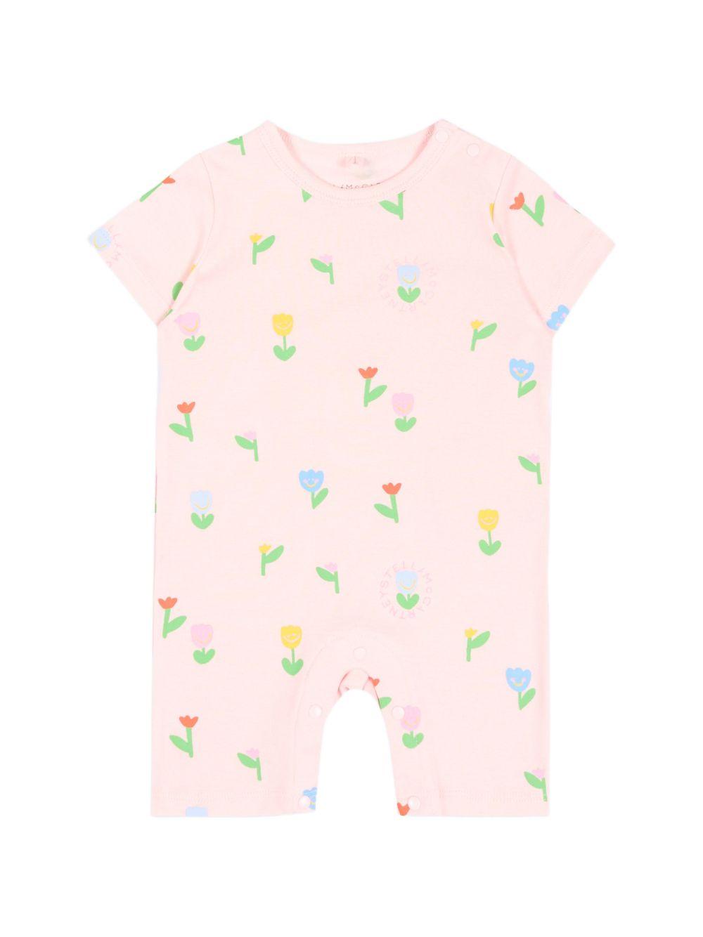 Set tutina e bavaglino per neonata Stella McCartney Kids rosa con stampa all-over TYB030 Z3648 51ZMC STELLA McCARTNEY KIDS