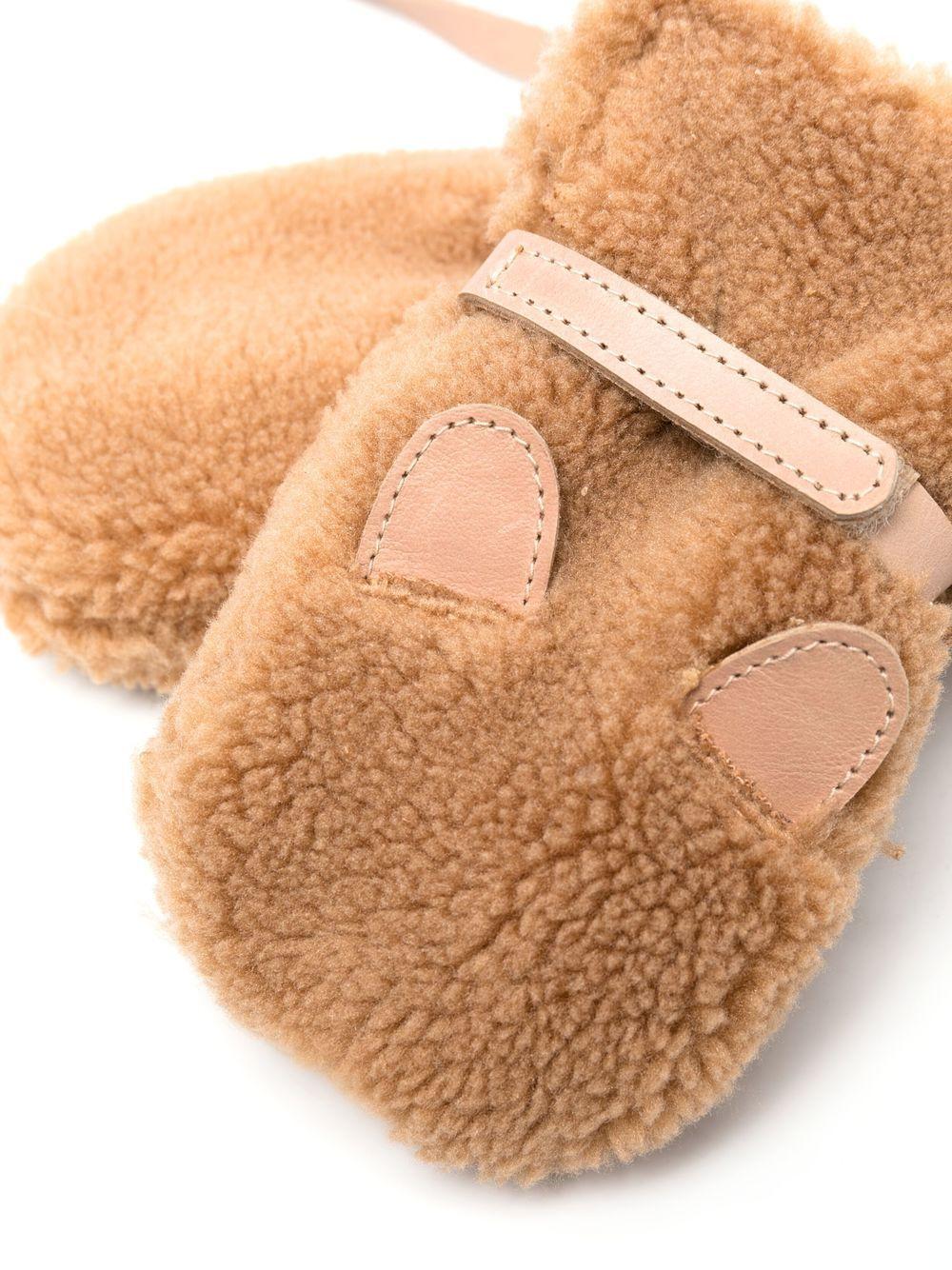 Muffole per neonati Donsje beige con dettaglio shearling 6023102 CF006 DONSJE