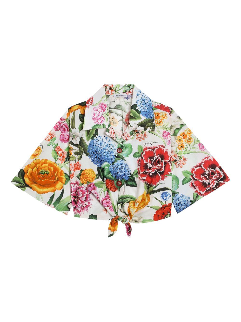 Camicia per bambina Dolce & Gabbana Kids multicolore con stampa floreale all-over L55S69 HS5S5 HA5KU DOLCE & GABBANA KIDS