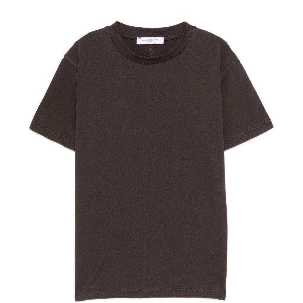T-shirt per bambino Paolo Pecora Kids marrone scuro a girocollo PP4367 EBANO PAOLO PECORA KIDS