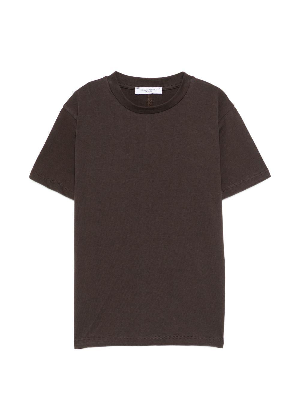 T-shirt per bambino Paolo Pecora Kids marrone scuro a girocollo PP4367 EBANO PAOLO PECORA KIDS