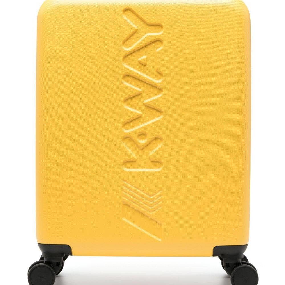 Valigia per bambino K Way Kids giallo con logo frontale inciso K11416W L24 K-WAY KIDS