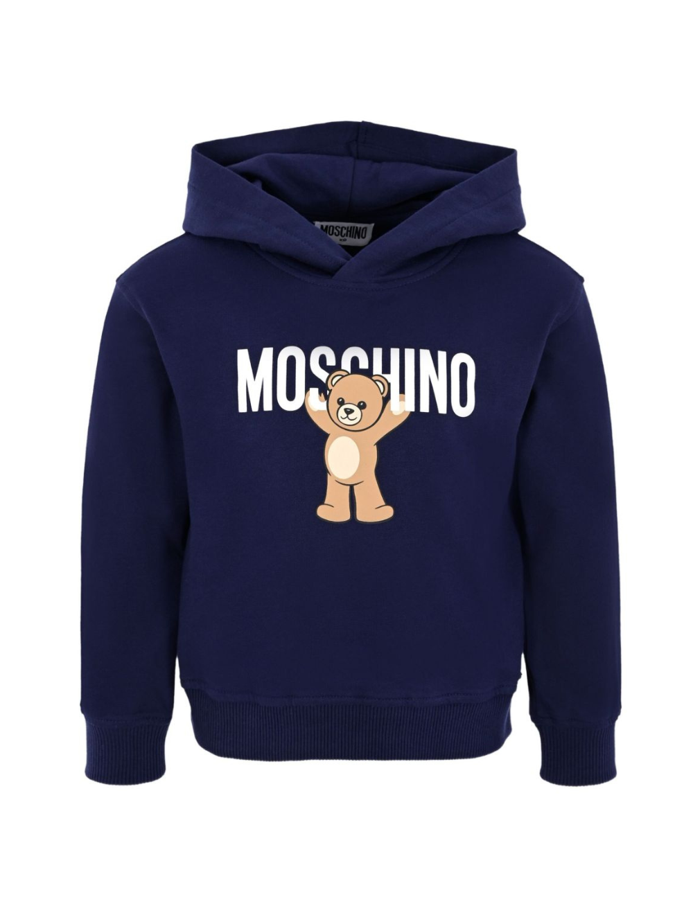 Felpa per bambino Moschino Kids blu con stampa Teddy Bear HUF09FLCA40 40016 MOSCHINO KIDS