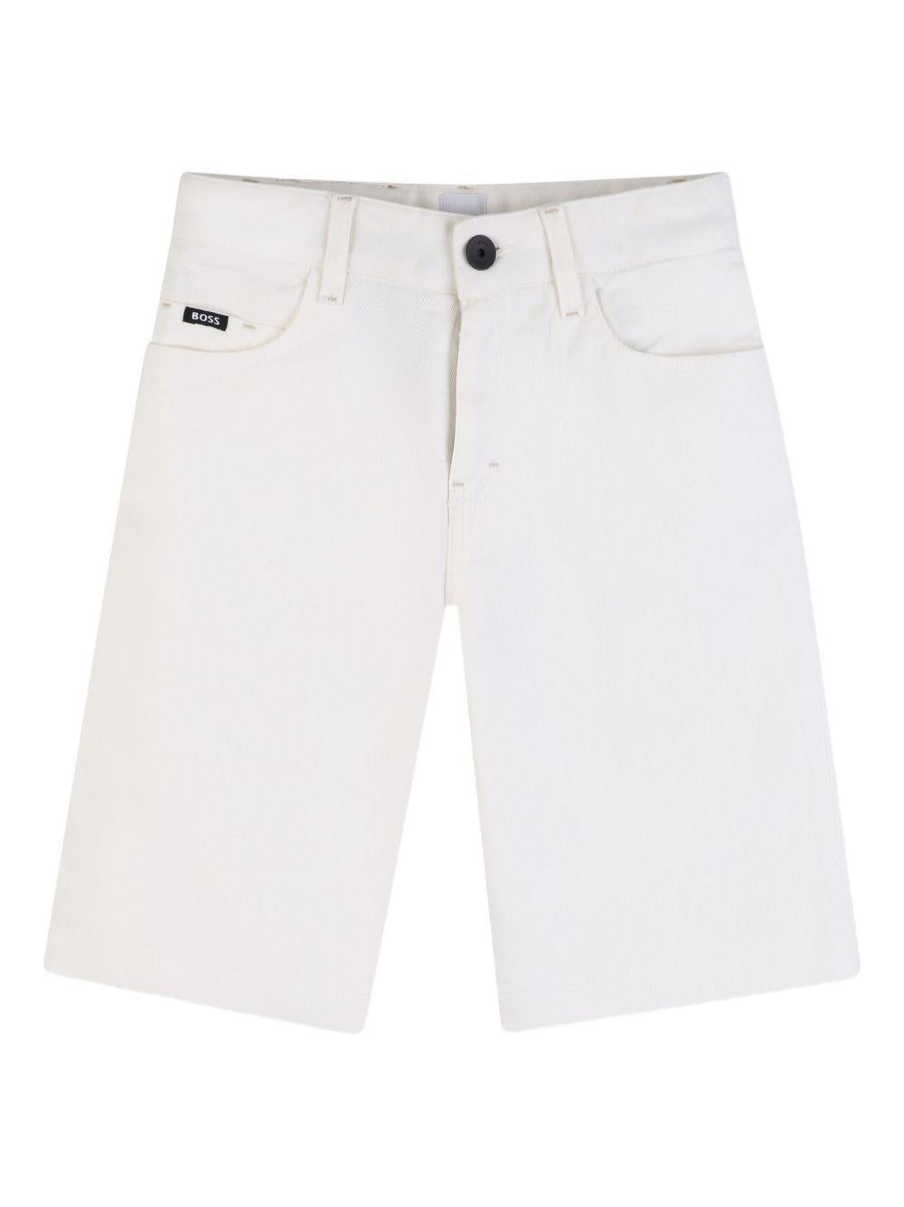 Shorts per bambino Boss Kids bianchi con cinque tasche J53244 10P BOSS KIDS