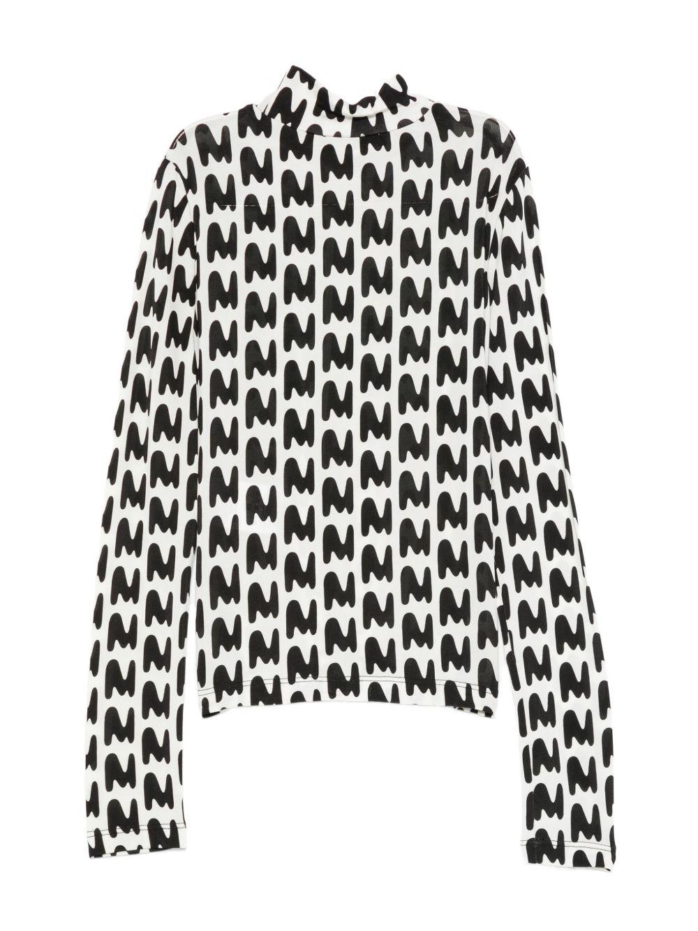 T-shirt a collo alto per bambina MSGM Kids bianca con stampa astratta F5MSJGTN260 140 MSGM KIDS