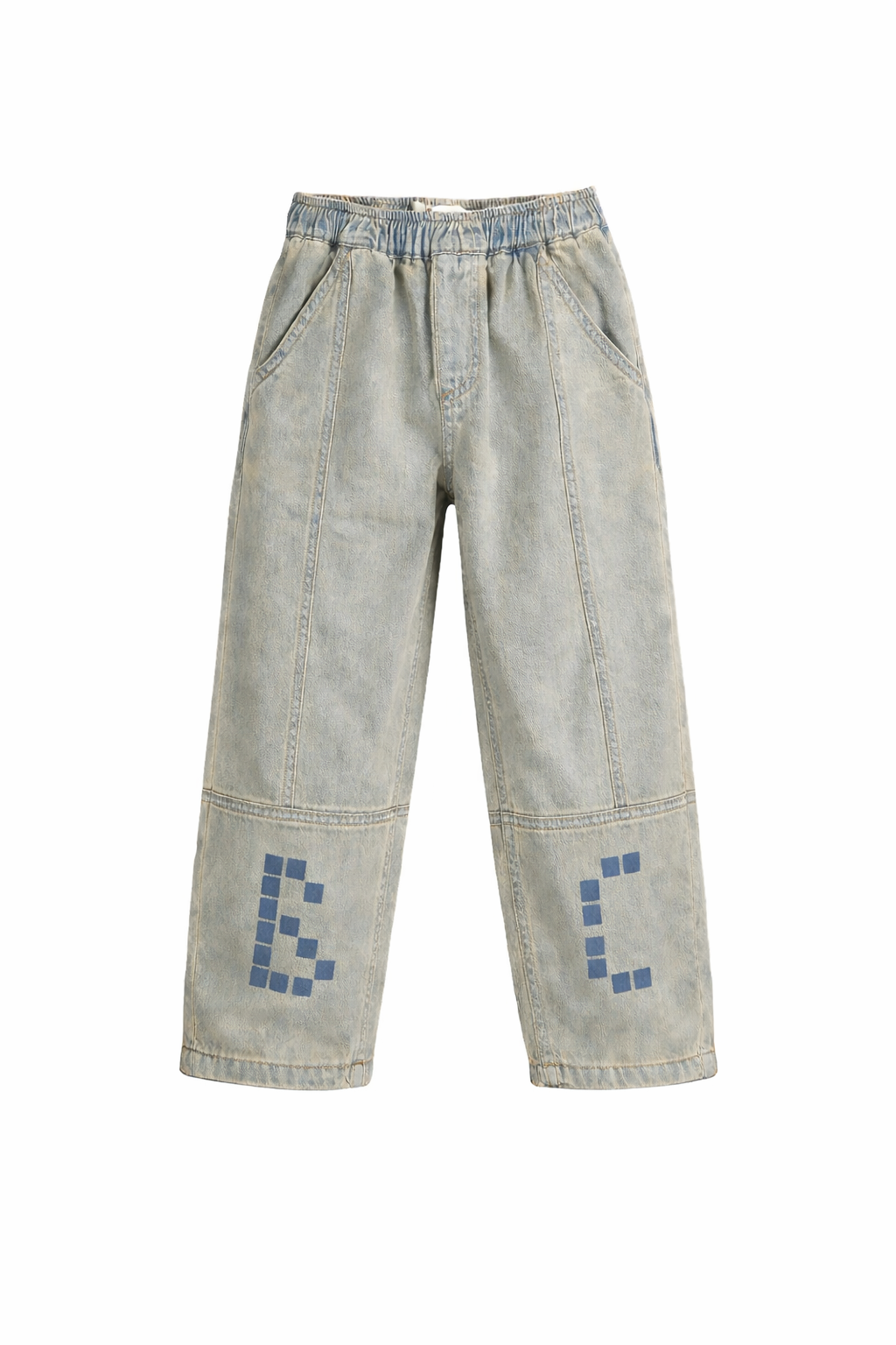 Jeans per bambino Bobo Choses denim con stampa logo B126AC098 461 BOBO CHOSES KIDS