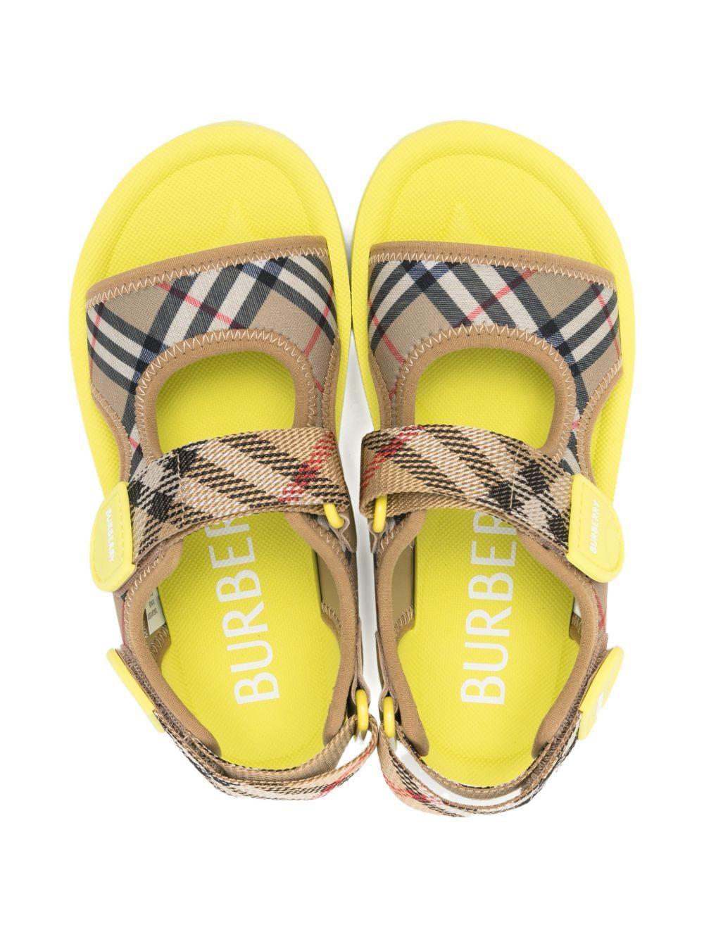 Sandali per bambino Burberry Kids beige con motivo Vintage Check 8118436 B9171 BURBERRY KIDS