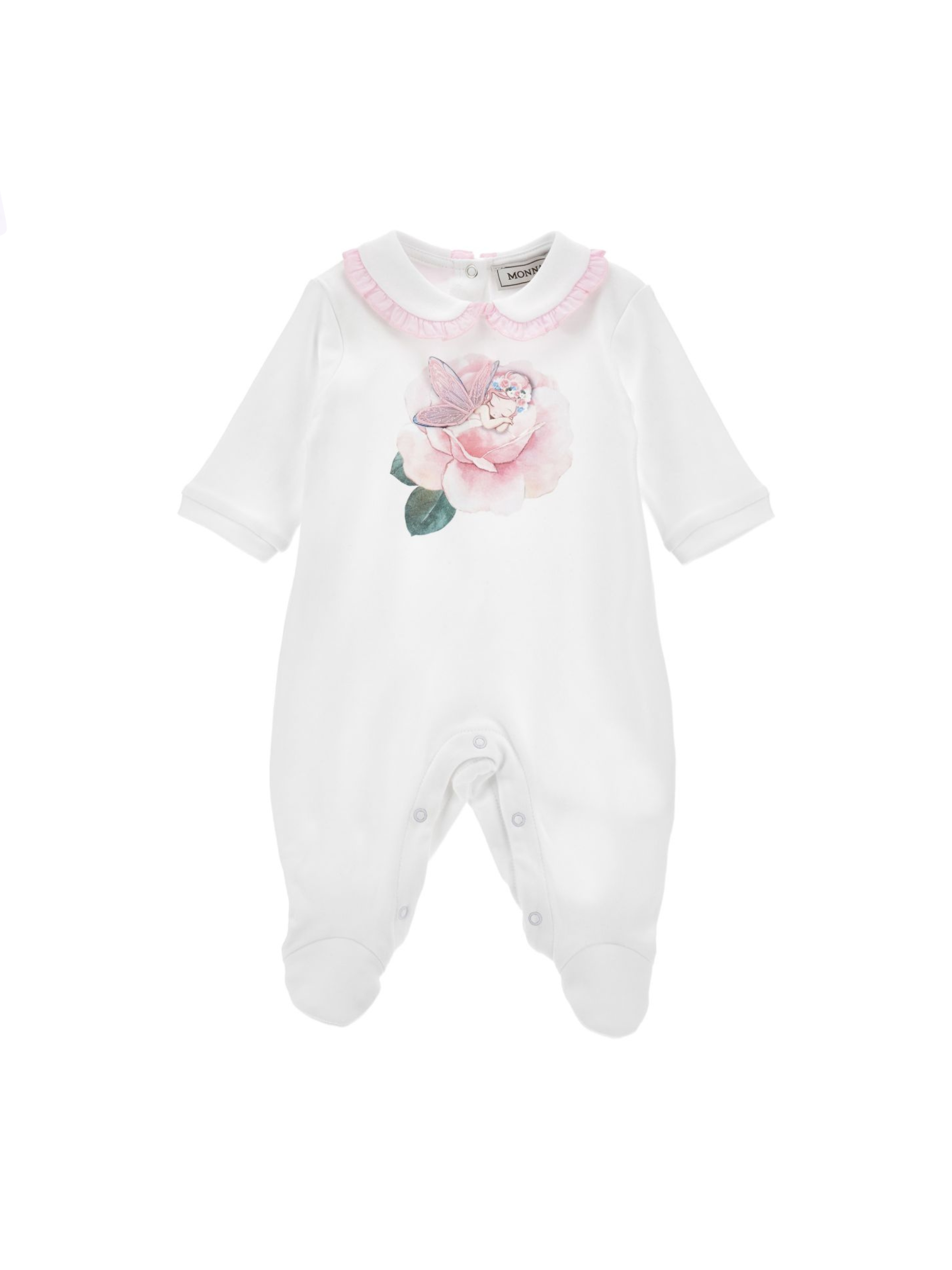 Pigiama per neonata Monnalisa bianca con stampa grafica a fiori all-over 35G202 7000 0099 MONNALISA KIDS