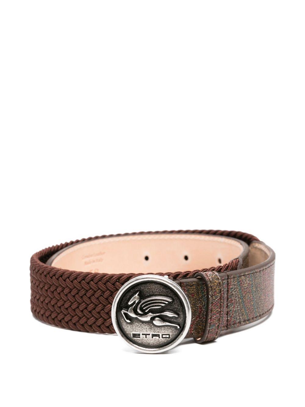 Cintura per bambino Etro Kids marrone con fibbia con Pegaso GX0P21 B0082 999 ETRO KIDS