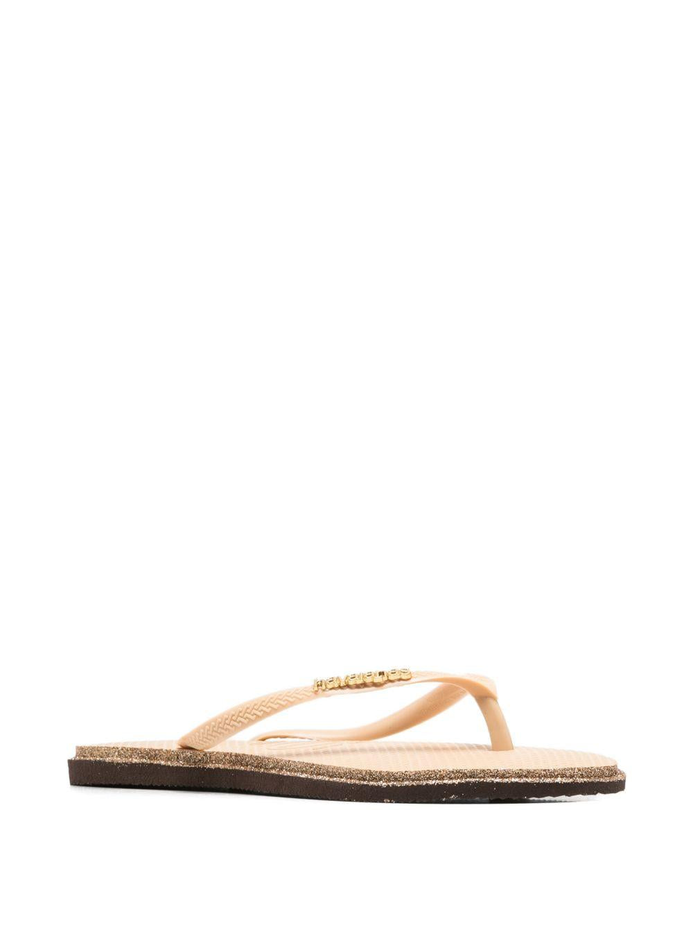 Infradito da donna Havaianas beige con dettagli glitter 4150157 1859 HAVAIANAS