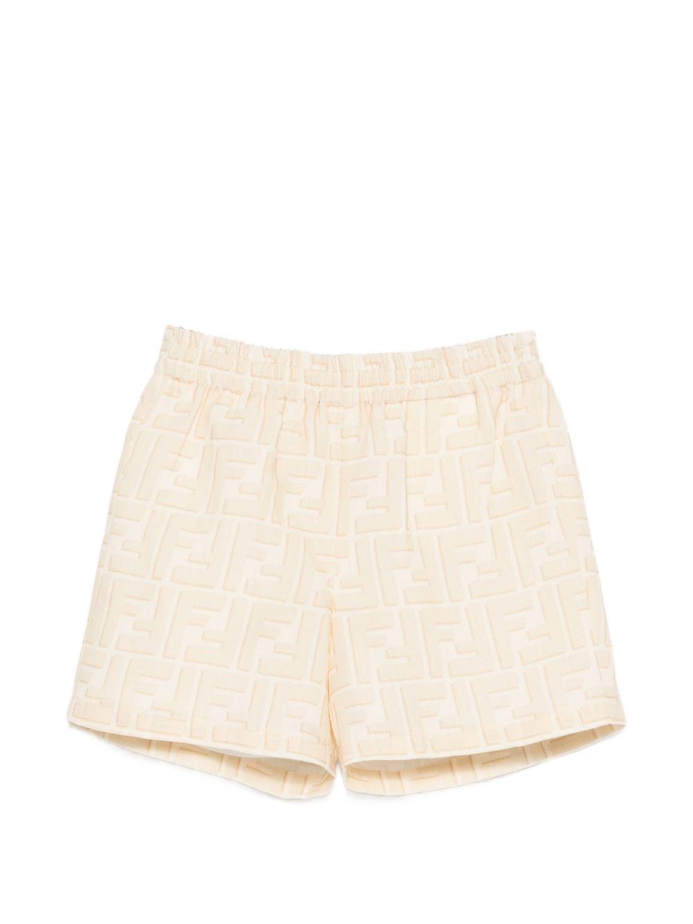 Shorts per neonato Fendi Kids beige con monogramma FF all-over BUF268 AY8C F1P2N FENDI KIDS