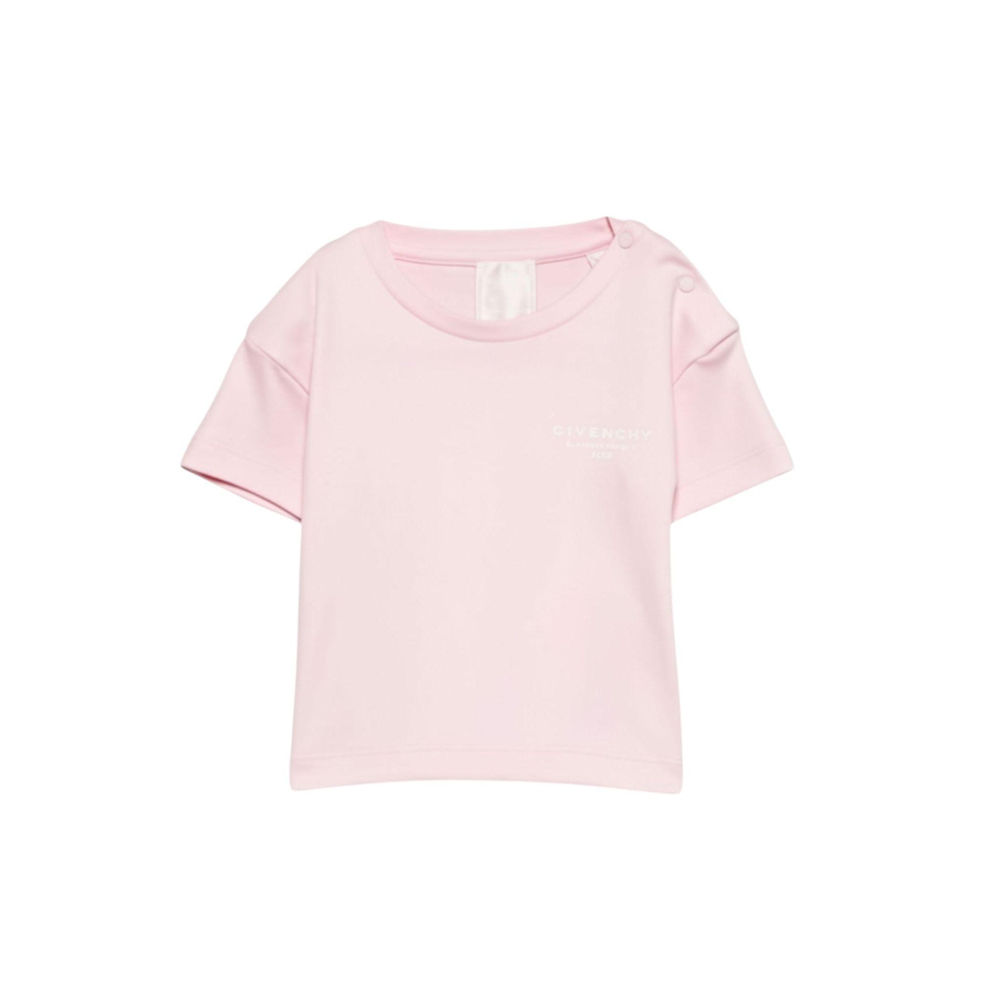 T-shirt per neonati Givenchy Kids rosa con logo sul davanti H31184 44Z GIVENCHY KIDS