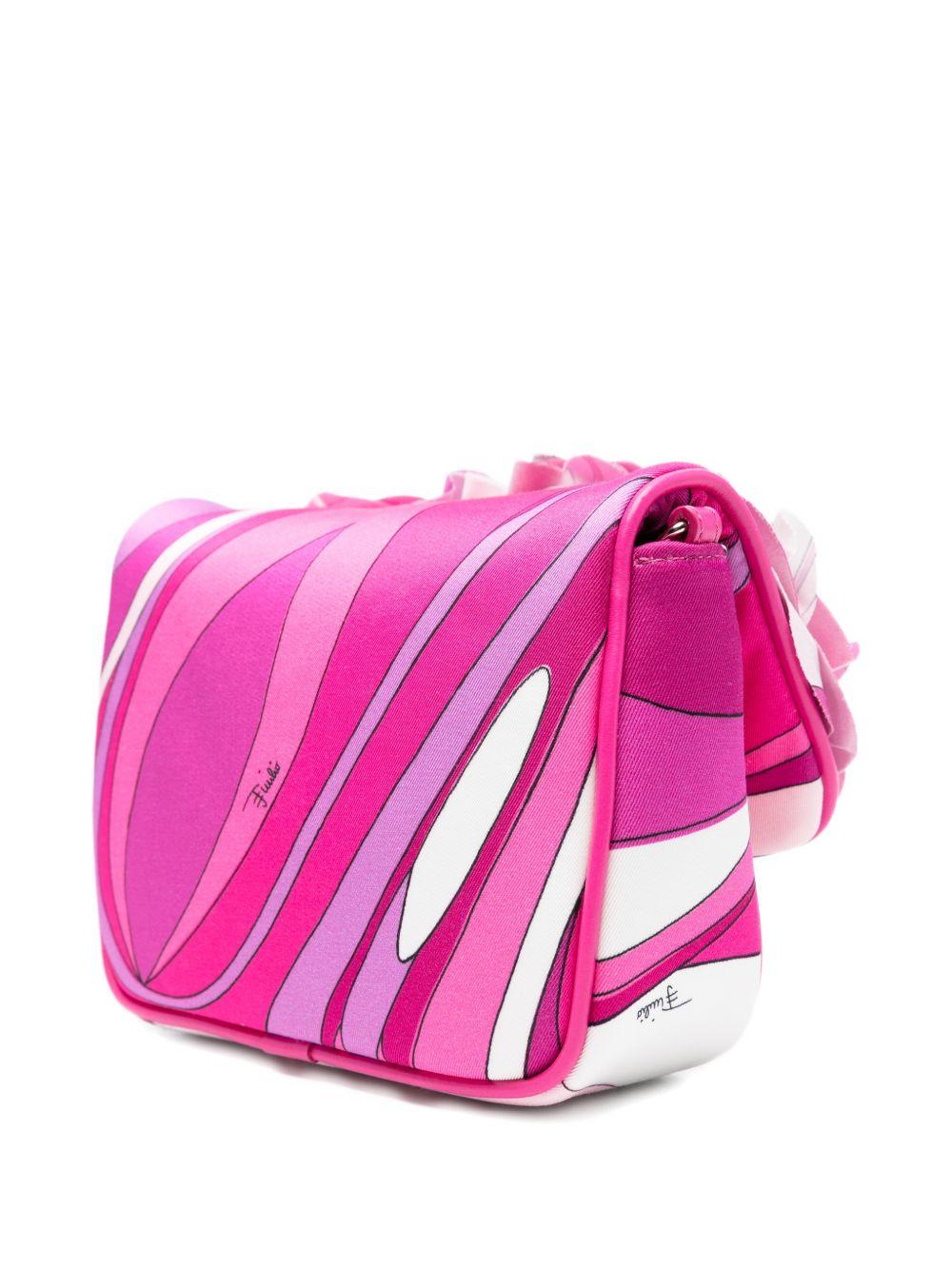 Borsa per bambina Emilio Pucci Junior fucsia con applicazione floreale PY0B18 K0284 570BC EMILIO PUCCI KIDS