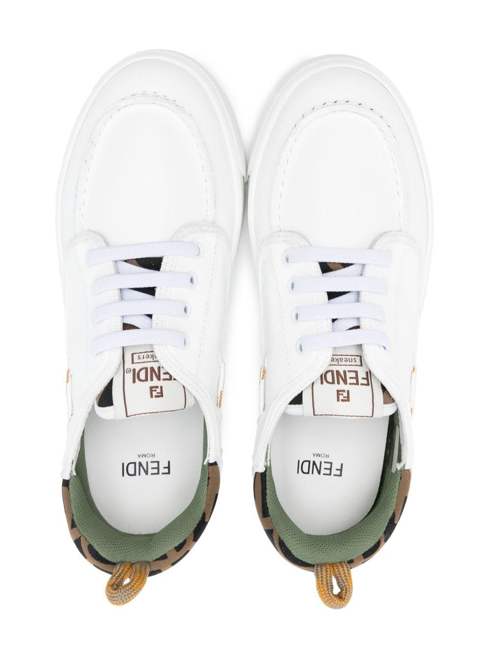 Sneakers in pelle per bambino Fendi Kids bianco con chiusura con lacci JMR522 AU2H F0C1A FENDI KIDS