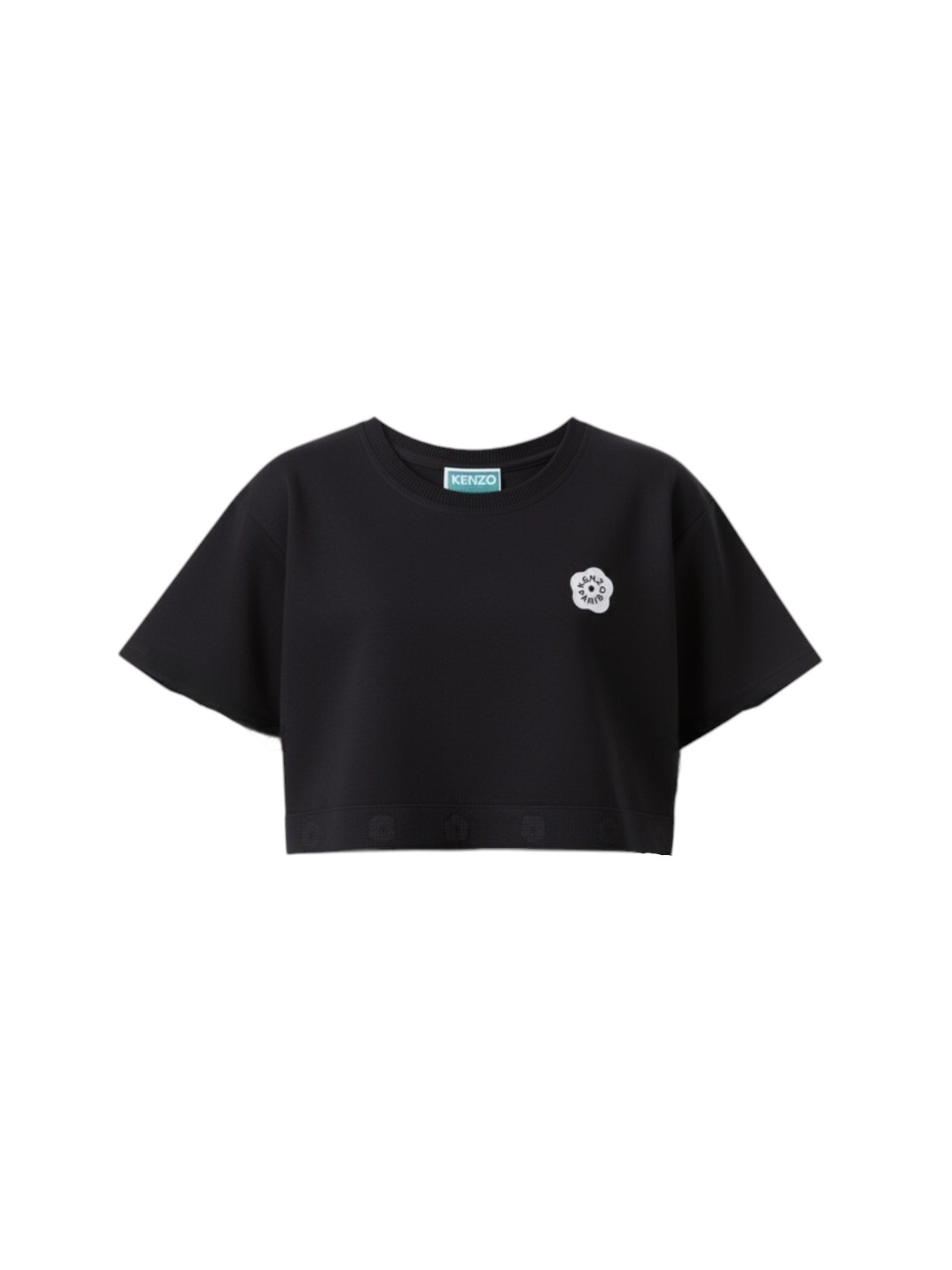 T-shirt per bambina Kenzo Kids nera con dettaglio fiore K61621 09B KENZO KIDS
