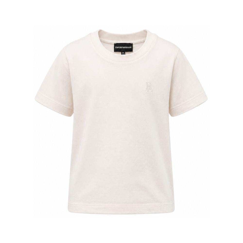T-shirt per bambino Emporio Armani Kids bianca con patch lettere EB001644 AF10127 U1009 EMPORIO ARMANI KIDS