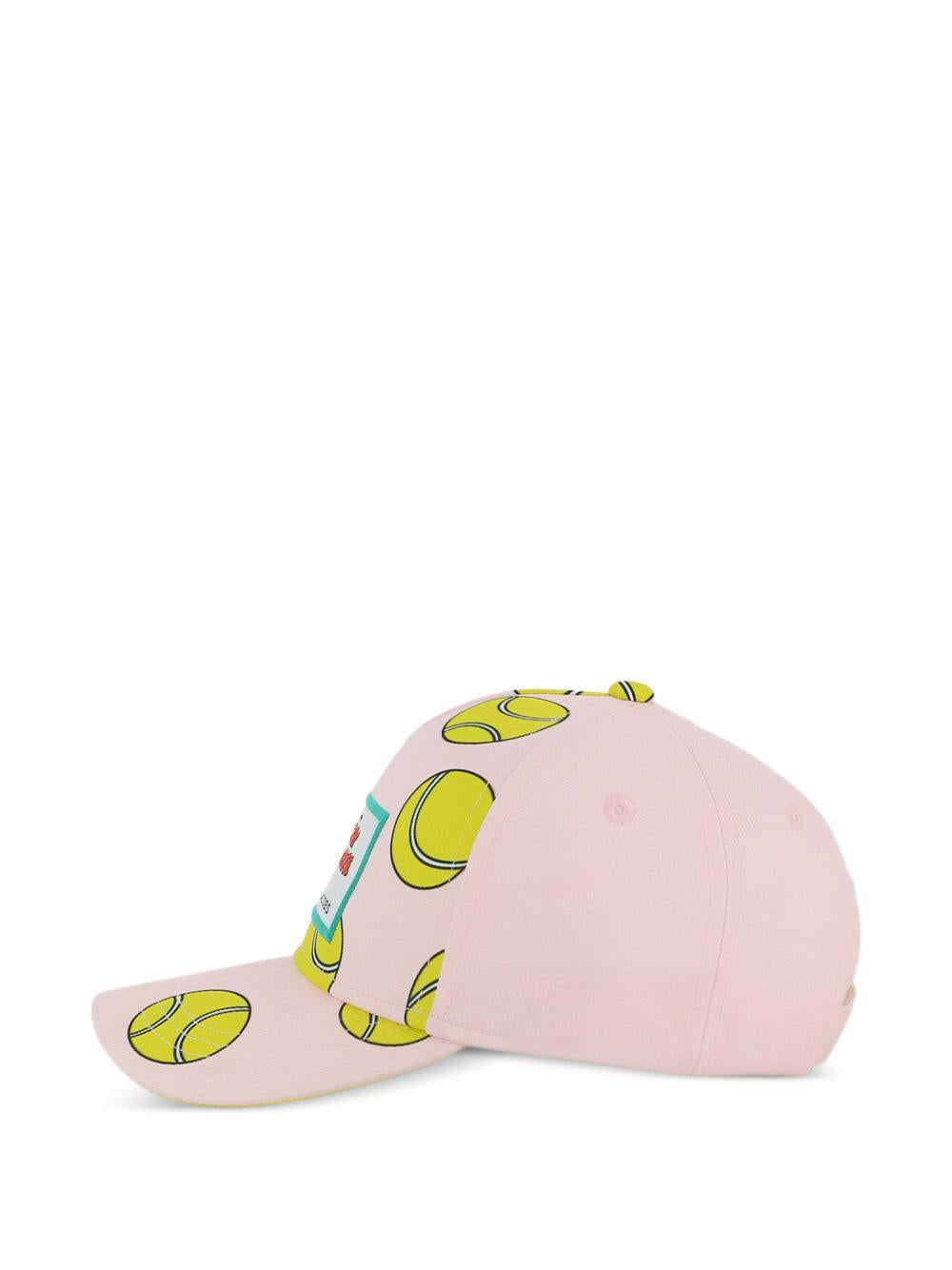 Cappello per bambina The Marc Jacobs Kids x Mickey Mouse rosa con stampa palline da tennis W60840 475 THE MARC JACOBS KIDS