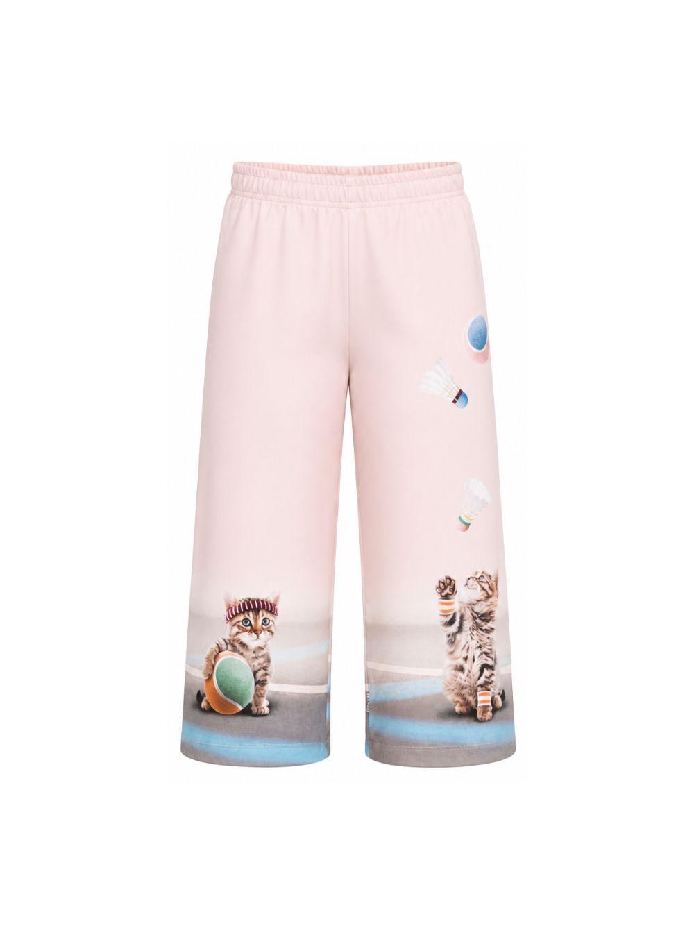 Pantaloni per bambina Molo Kids rosa con stampa grafica gattini 2W26I211 5803 MOLO KIDS