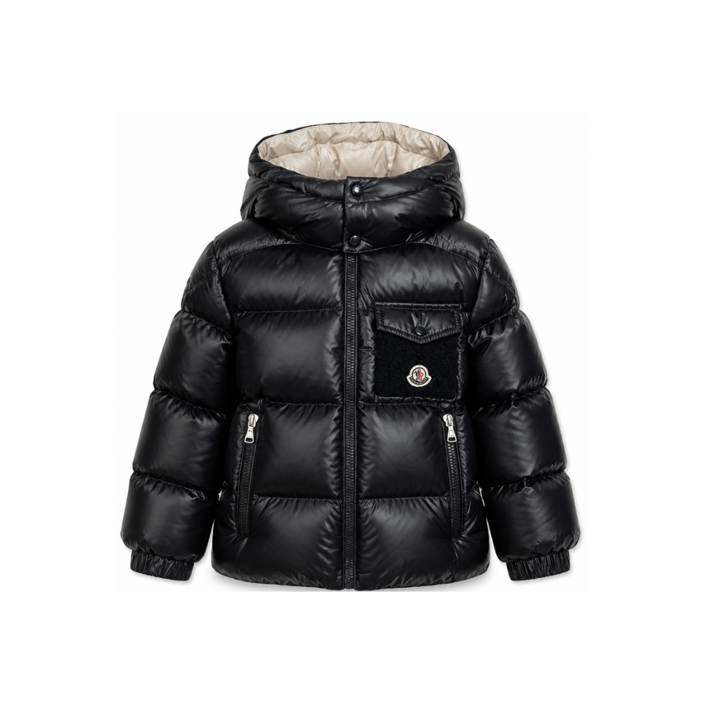 Giubbino Yule per bambino Moncler Kids nero con design imbottito L29541A00066597YX 778 MONCLER KIDS