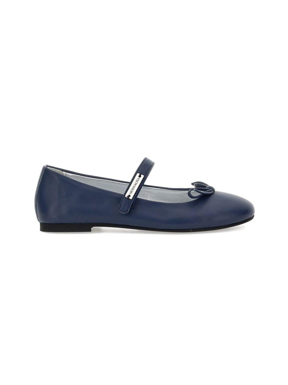 Ballerine per bambina Monnalisa Kids blu con dettaglio fiocco 8CH015 8786 056S MONNALISA KIDS