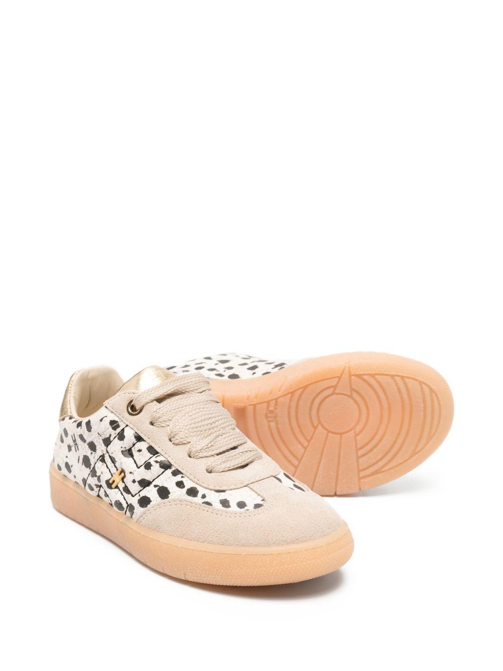 Sneakers per bambina Elisabetta Franchi La Mia Bambina beige con dettagli animalier F4A9E05141917 X673 ElISABETTA FRANCHI KIDS