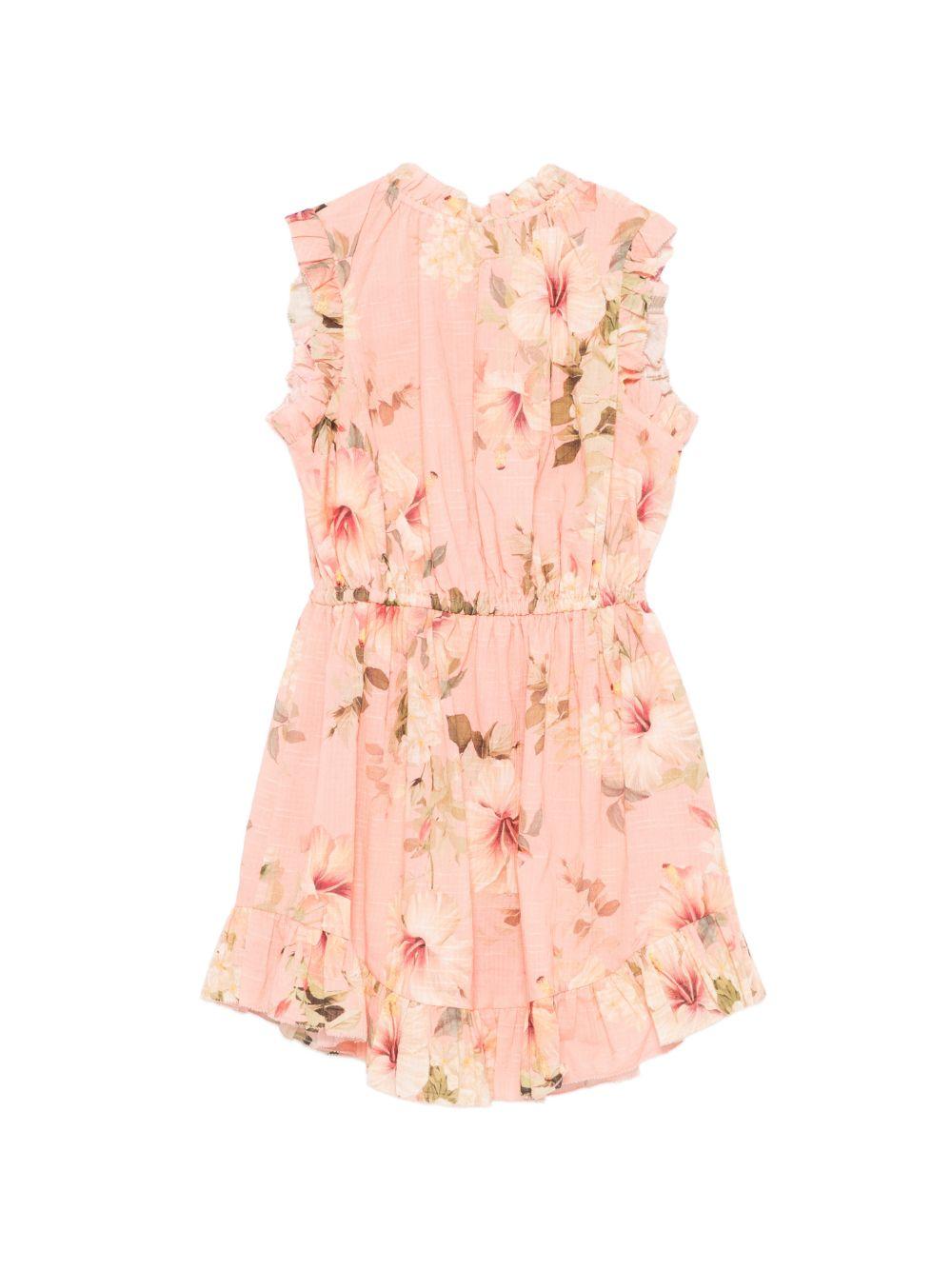Tuta intera per bambina Zimmermann Kids rosa con stampa floreale all-over 1897DS S263 ZIMMERMANN KIDS