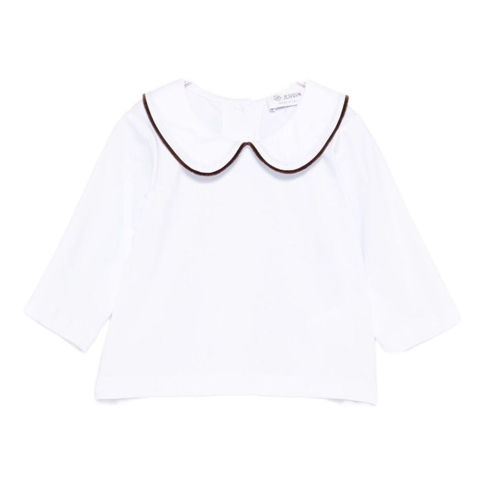 Blusa per neonati Jesurum Baby bianca con colletto alla Peter Pan CITRINO VAR.4105 JESURUM