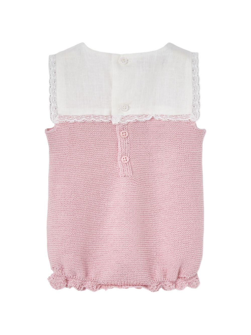 Body per neonata Paz Rodriguez rosa con bordo in pizzo 022-123257 37 PaZ RODRIGUEZ KIDS