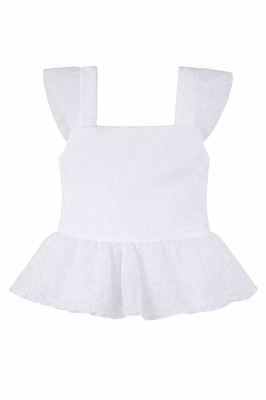 Top per bambina Givenchy Kids bianco con ricamo floreale in pizzo H31232 10P GIVENCHY KIDS