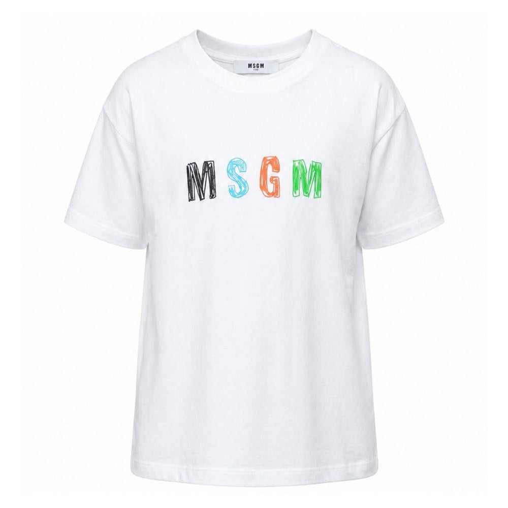 T-shirt per bambino MSGM Kids bianca con stampa grafica S6MSJBTH232 001 MSGM KIDS