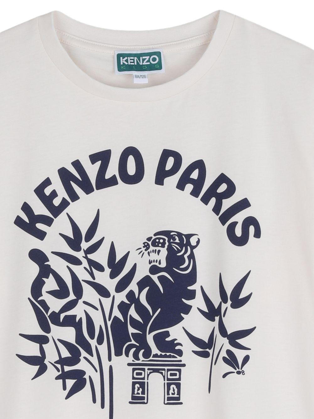 T-shirt per bambino Kenzo Kids bianca con stampa logo K61697 117 KENZO KIDS
