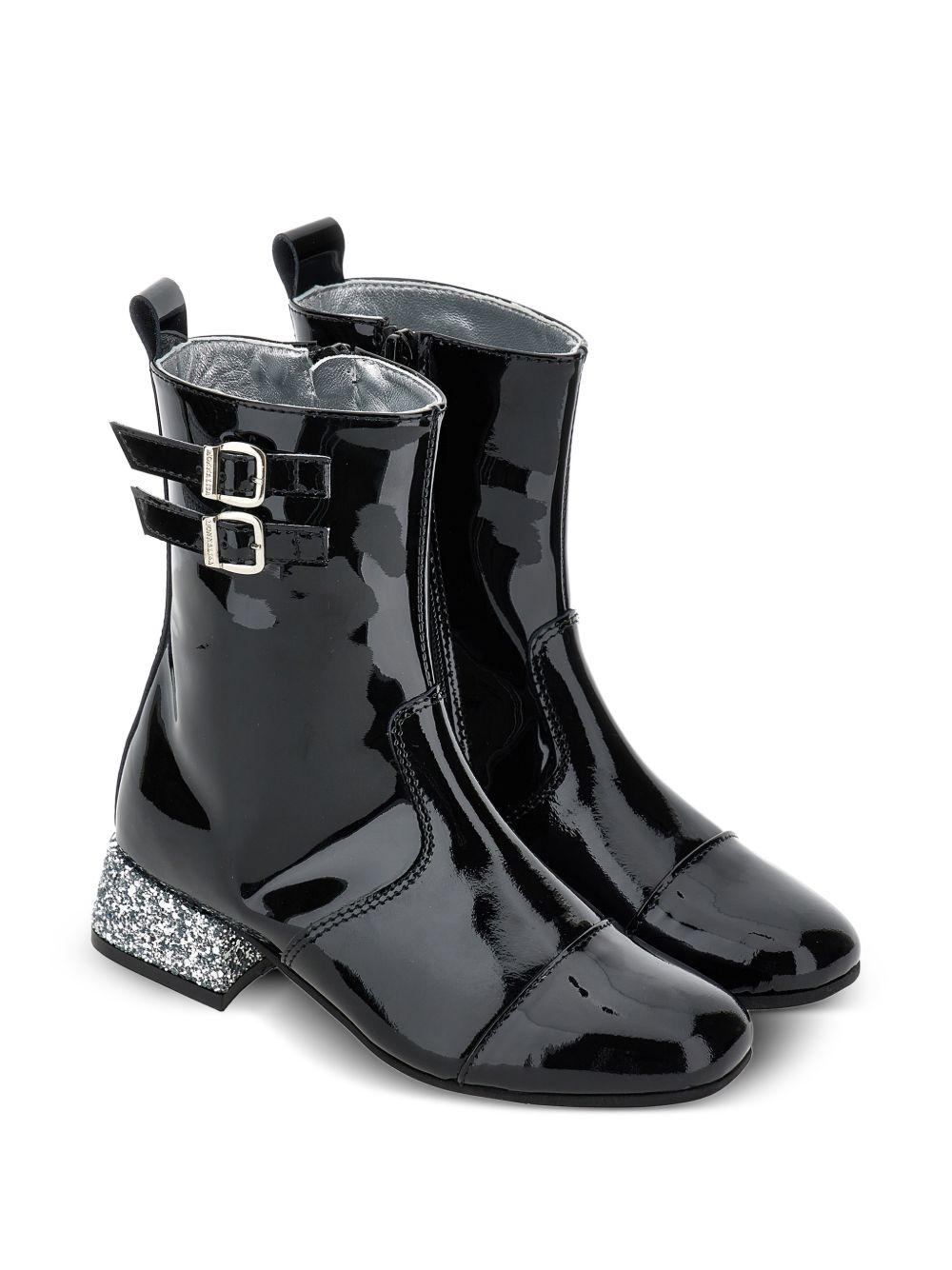 Stivali per bambina Monnalisa Kids neri con fibbie decorative 87H001 8770 0050 MONNALISA KIDS
