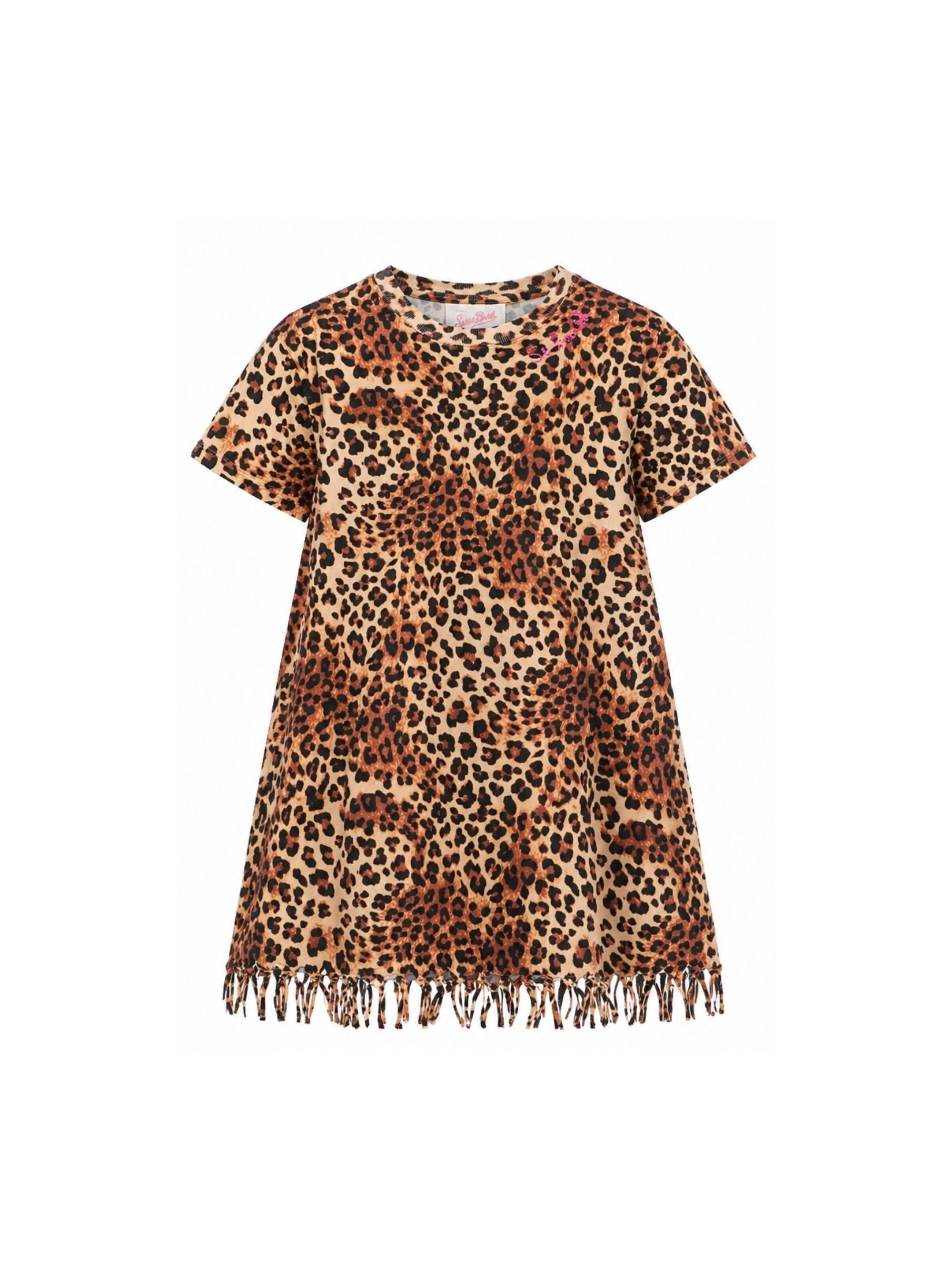 Abito per bambina MC2 Saint Barth Kids marrone con stampa animalier ABY0001 03861L MC2 ST. BARTH KIDS
