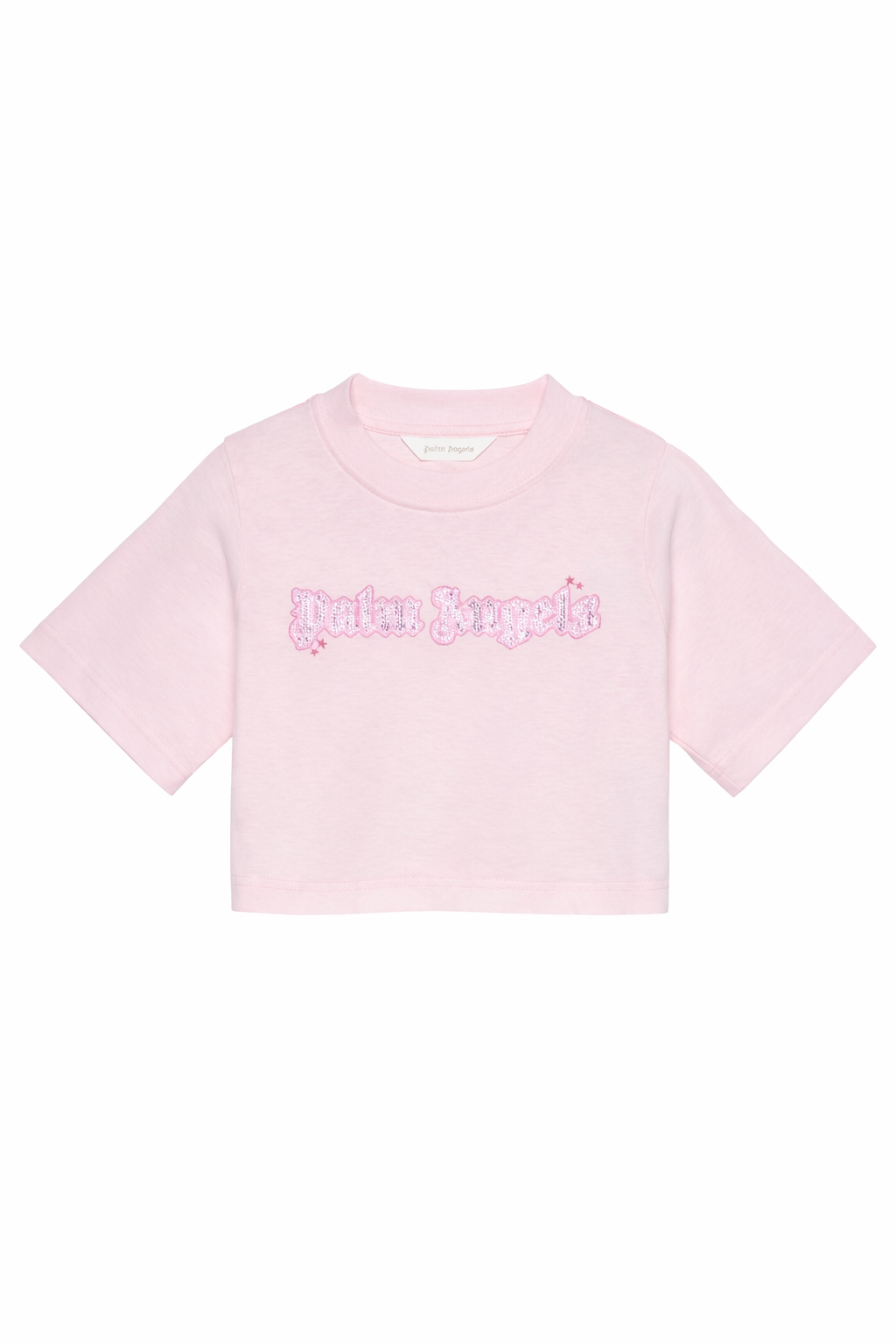 T-shirt per bambina Palm Angels Kids rosa con dettaglio logo PGAA004S26JER001 042 PALM ANGELS KIDS