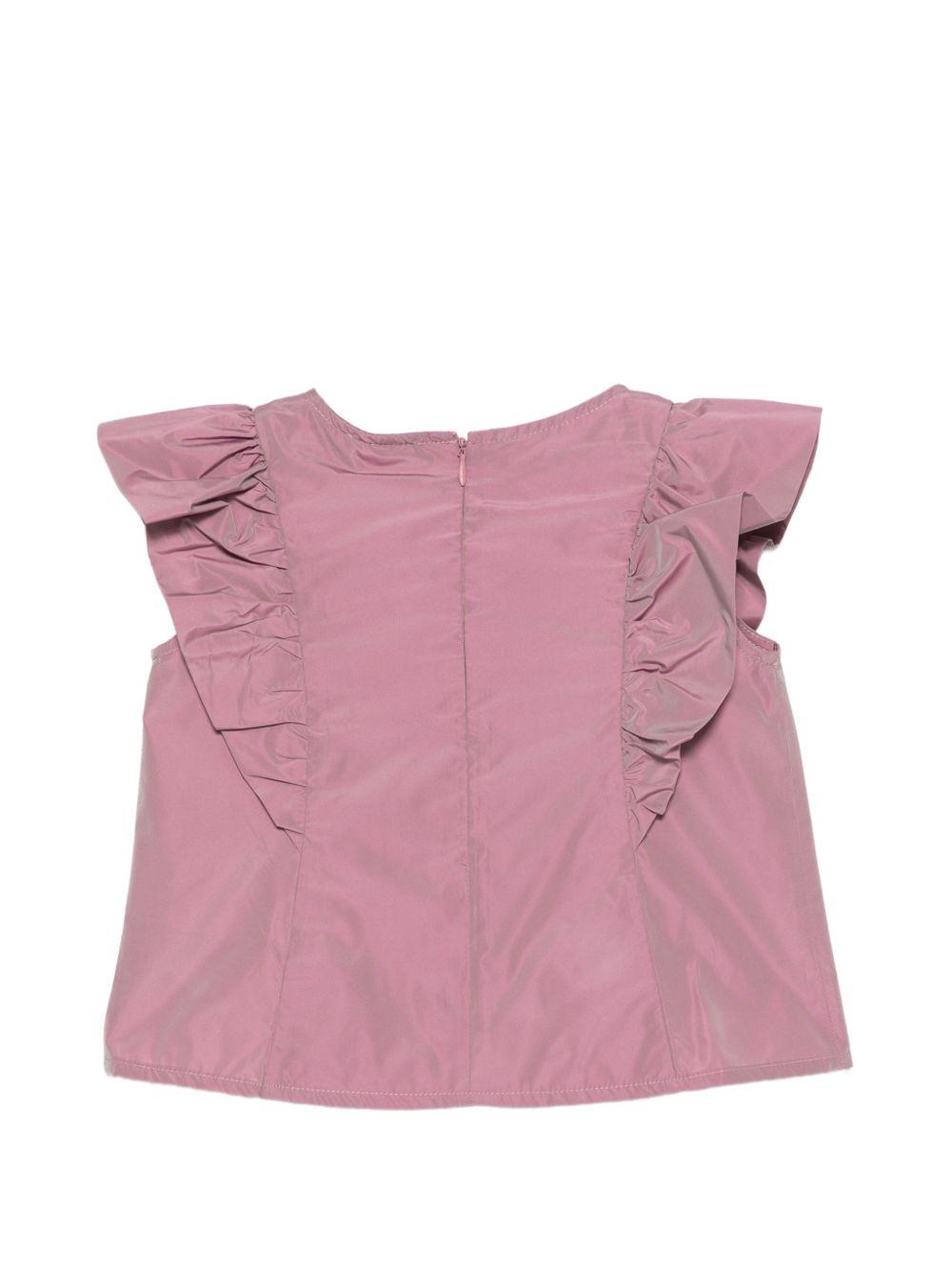 Blusa per bambina Herno Kids rosa con volant BL000001G12483Z 4173 HERNO KIDS