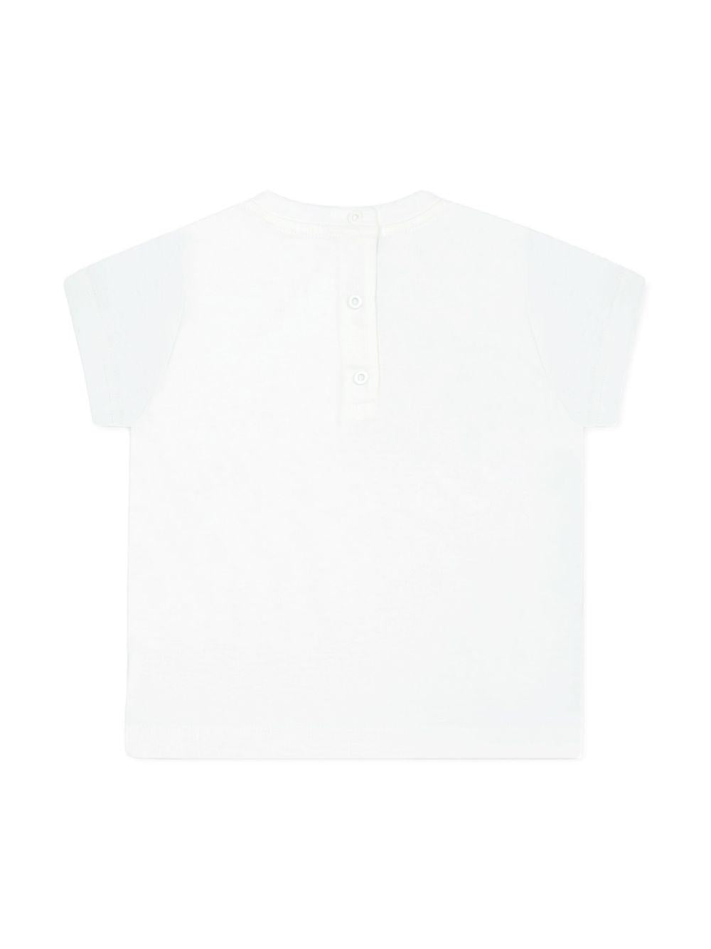 T-shirt baby in jersey con logo per neonato Fendi Kids bianco con orlo dritto BFI166 7AJ F1R0X FENDI KIDS