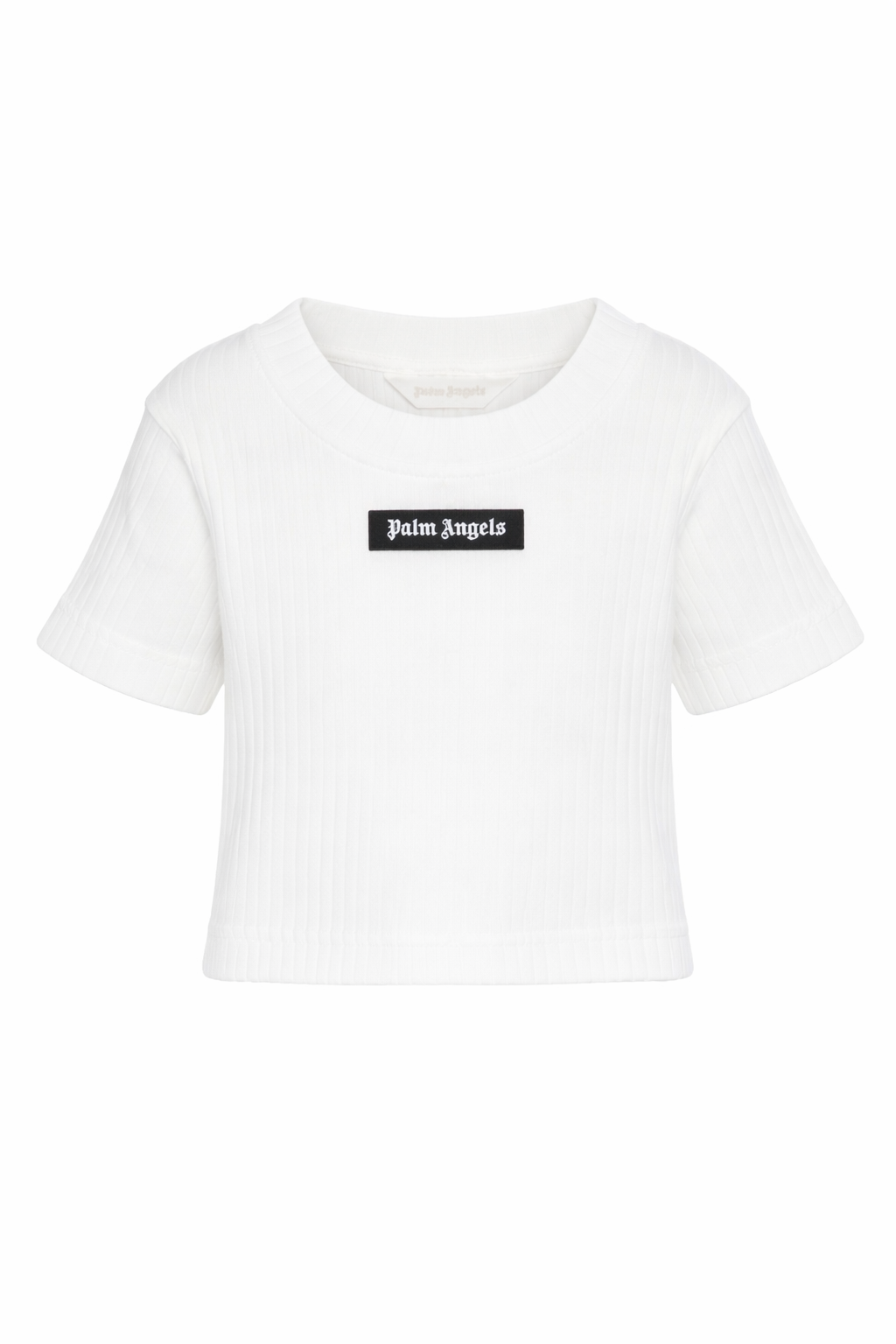 T-shirt per bambina Palm Angels Kids avorio con dettaglio logo PGAA017S26JER001 002 PALM ANGELS KIDS