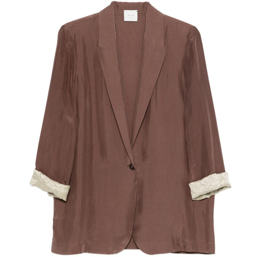 Blazer per donna Alyisi marrone con chiusura a bottone 116808 P6003 MOSTO ALYSI