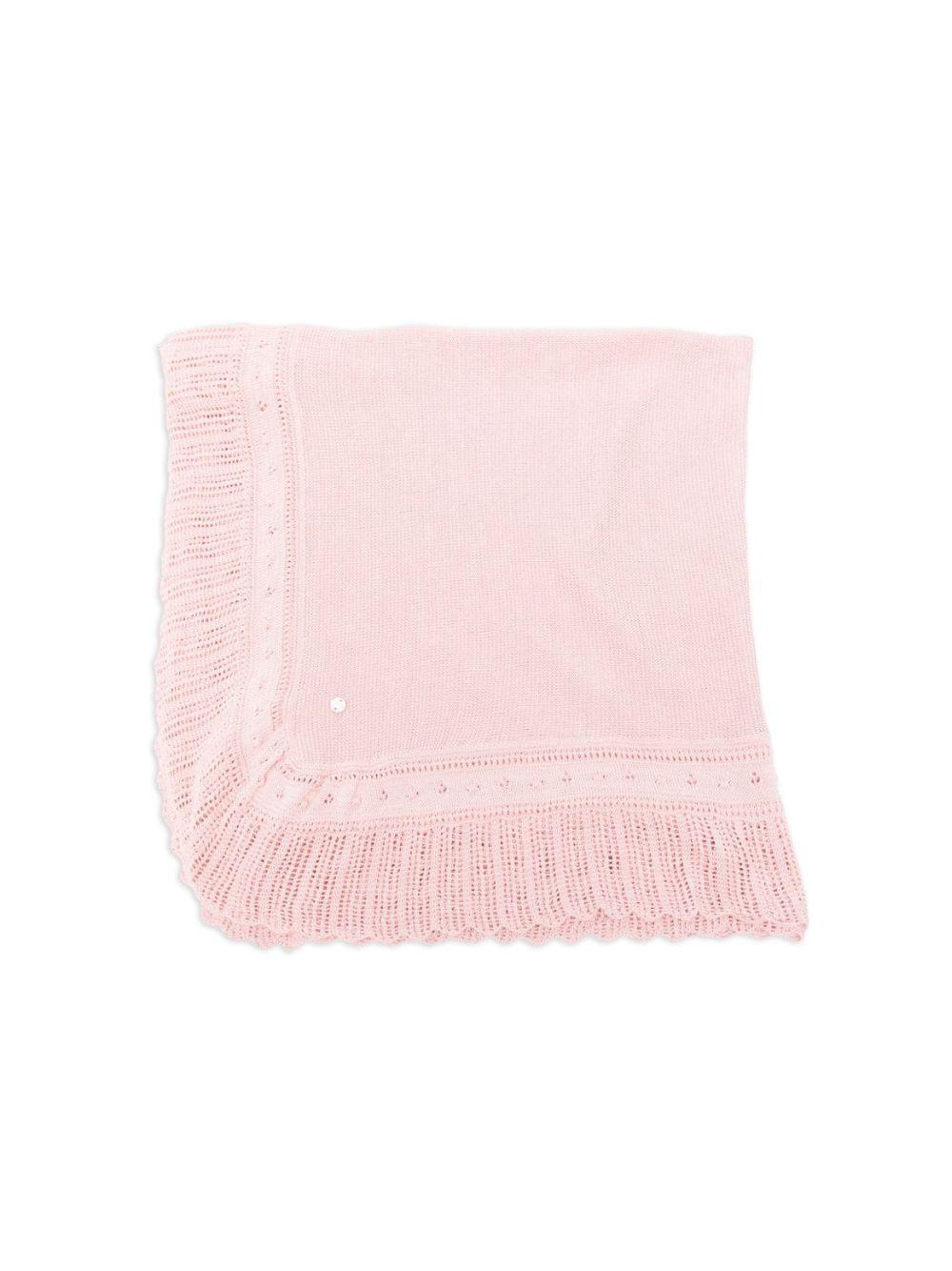 Coperta per neonata Paz Rodriguez rosa con bordo smerlato 029-123269 37 PaZ RODRIGUEZ