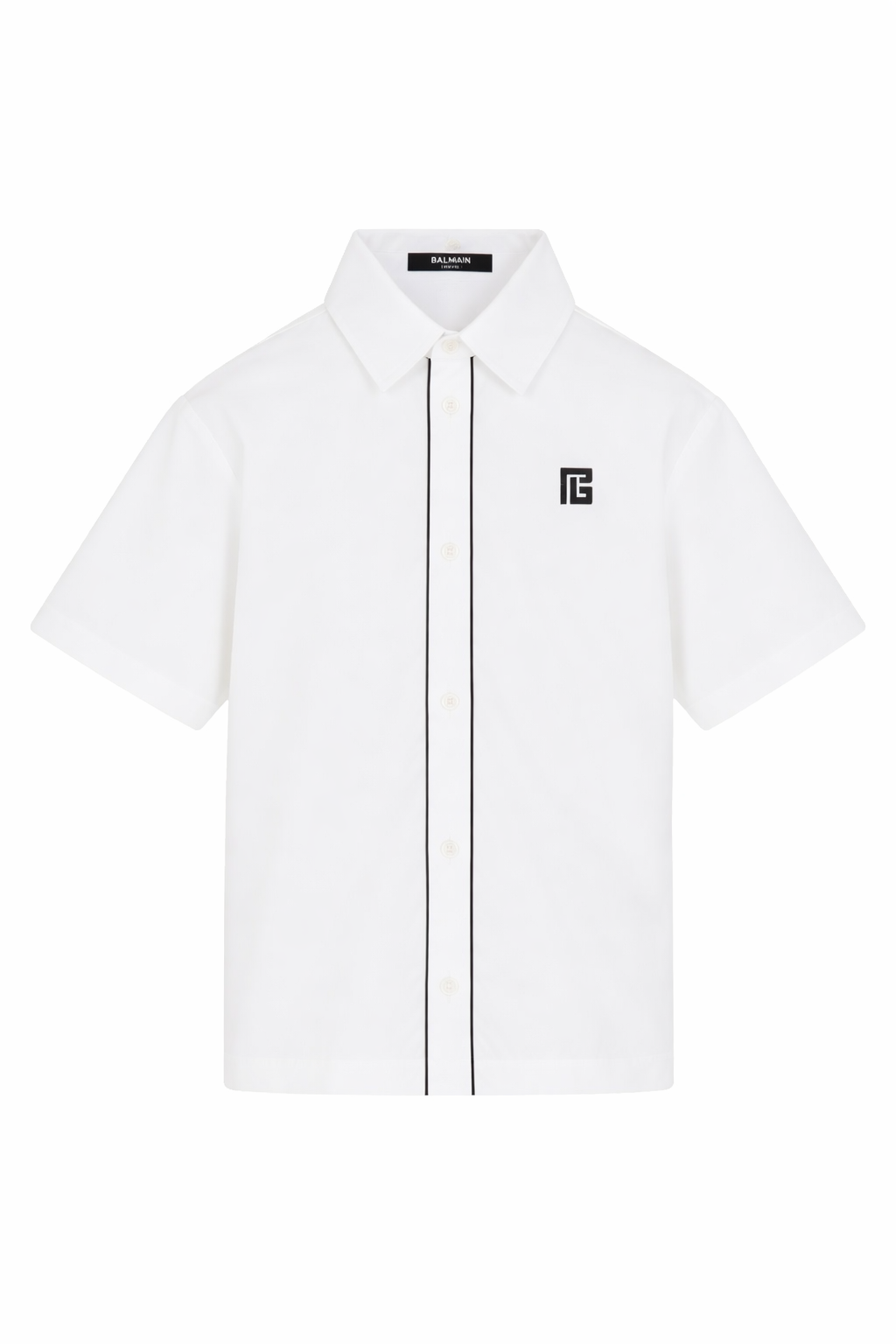 Camicia per bambino Balmain Kids bianca con cuciture a contrasto BY5P11 P0562 100NE BALMAIN KIDS