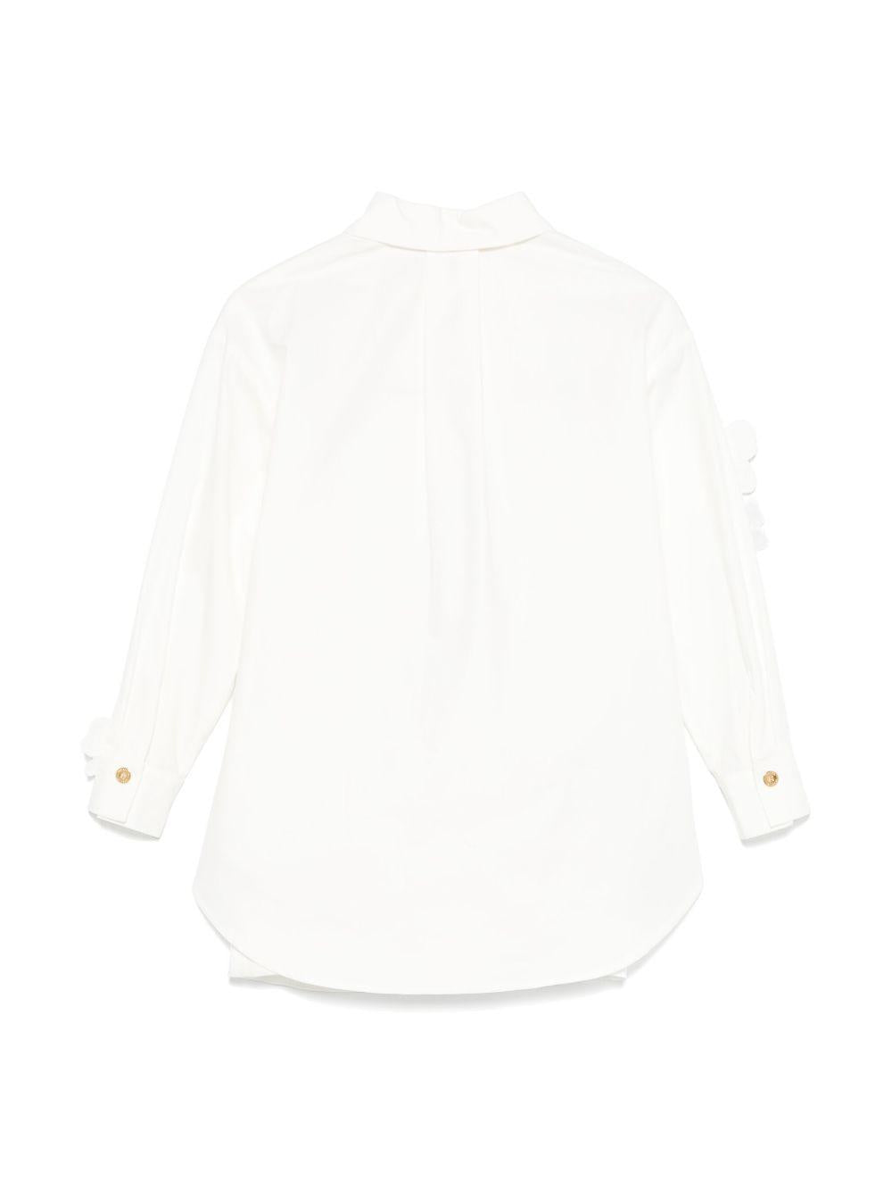 Chemisier per bambina Elisabetta Franchi La Mia Bambina bianco con applicazione a fiori EFAB5970RA008 D346 ElISABETTA FRANCHI