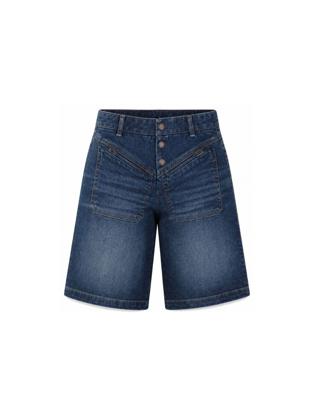 Bermuda per bambina Chloè Kids in denim con due tasche frontali applicate C21260 Z10 CHLOE' KIDS
