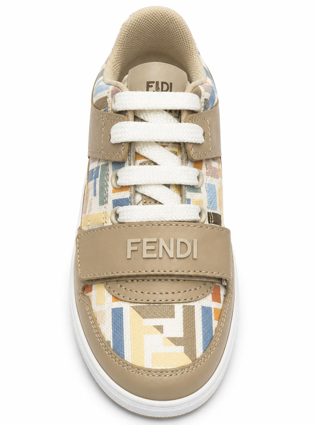 Sneakers per bambini Fendi Kids beige con dettaglio logo FF JMR476 AY2W F1XI6 FENDI KIDS